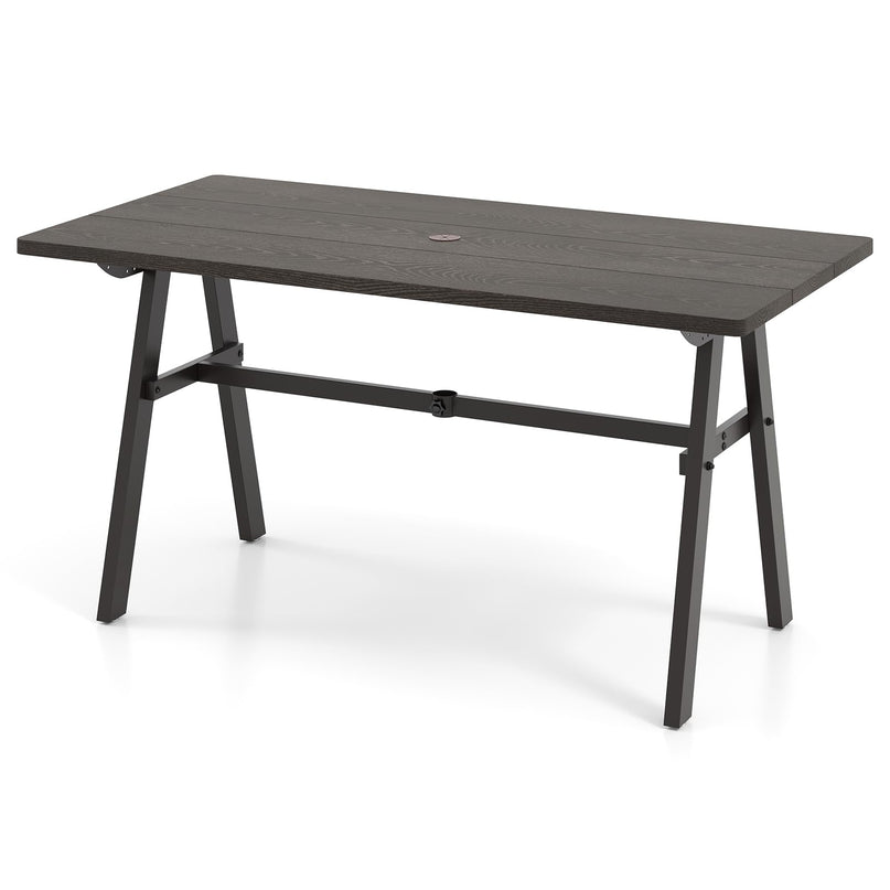 Giantex Outdoor Patio Dining Table with 1.93” Umbrella Hole