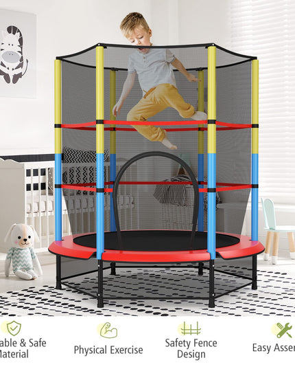 Giantex 55" Kids Trampoline with Safety Enclosure Net