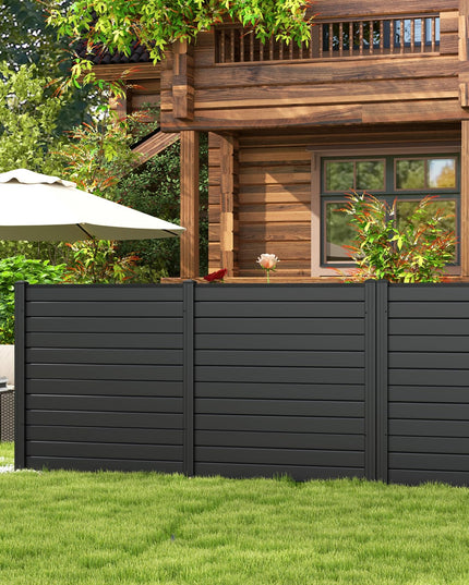 Giantex Air Conditioner Fence 2 Panels - 48''W x 48''H Outdoor Privacy Screen with Upgraded Metal Stakes