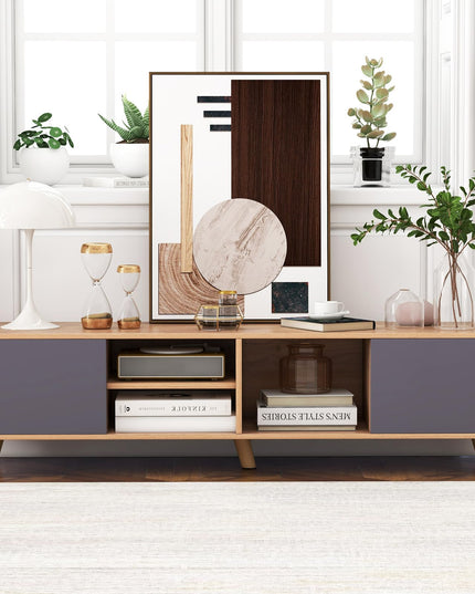 Giantex TV Stand for TVs up to 65 Inch, Entertainment Center with 2 Side Cabinets