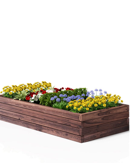 Rectangular Planter for Patio and Lawn 47'' L x 24'' W x 9'' H, (Brown)