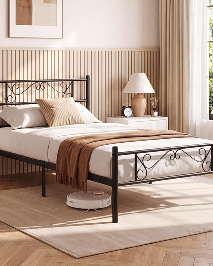 GIANTEX Twin Size Metal Bed Frame with Headboard & Footboard