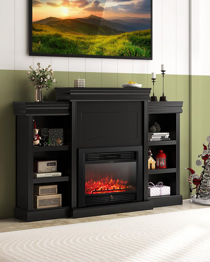 Giantex Electric Fireplace TV Stand - 1500W Electric Fireplace Inserts with 3 Flame Colors