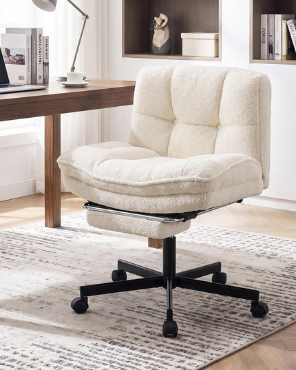 GIANTEX 26" Wide Seat Low Back Criss Cross Office Chair w/Footrest