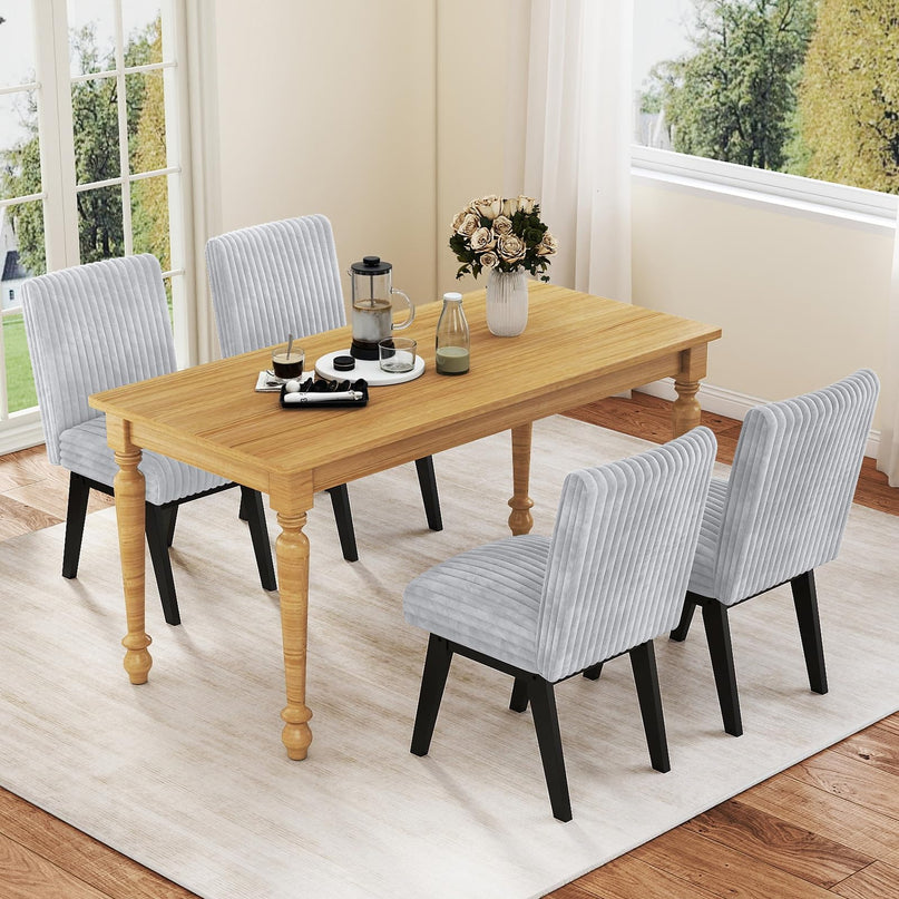 Giantex Channel Tufted Kitchen Chair w/ 6" Thick Padded Seat & Backrest