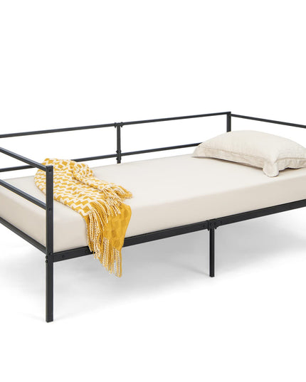 Giantex Twin Daybed Frame, Metal Sofa Bed w/Heavy-Duty 16 Slats Support, Black