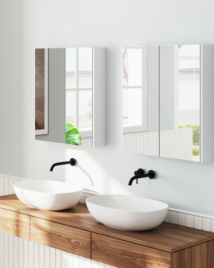 Giantex Medicine Cabinet, 24.5" x 25.5" Bathroom Wall Cabinet with 2 Mirror Door