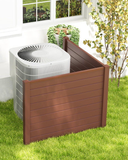 Giantex Air Conditioner Fence 2/4 Panels - 48''W x 36''H Outdoor Privacy Screen Trash Can Enclosure with 3 Stakes