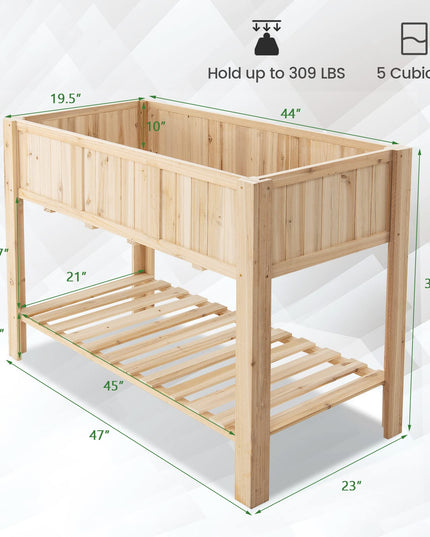Giantex Raised Garden Bed, Wooden Planter, Black Liner