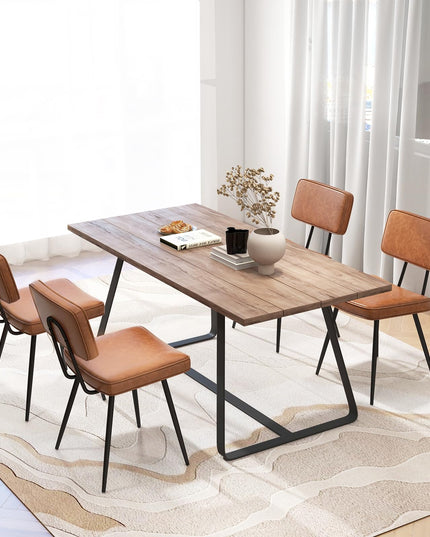 Giantex PU Leather Dining Chairs Set of 2/4, Upholstered Kitchen Chairs w/Padded Backrest & Seat, Metal Legs