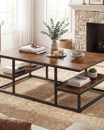 Giantex 43" Rectangular Modern Coffee Table with Storage