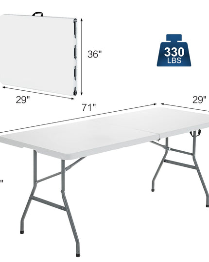 No Assembly  6FT Portable Foldable Tables for Party Camping BBQ
