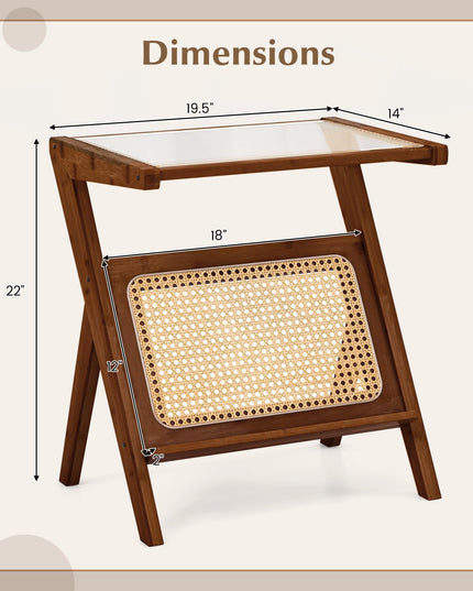 Giantex Rattan Side Table