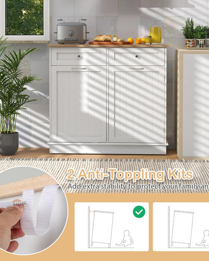 Giantex Kitchen Trash Cabinet, Kitchen Island with Tilt Out Garbage Bin