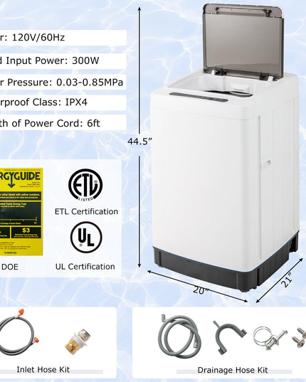 Giantex Portable Washing Machine, 1.5 cu.ft Compact Washer with Drain Pump, LED Display