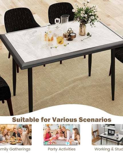 Giantex 44" Dining Table with Food-Grade Sintered Stone Tabletop