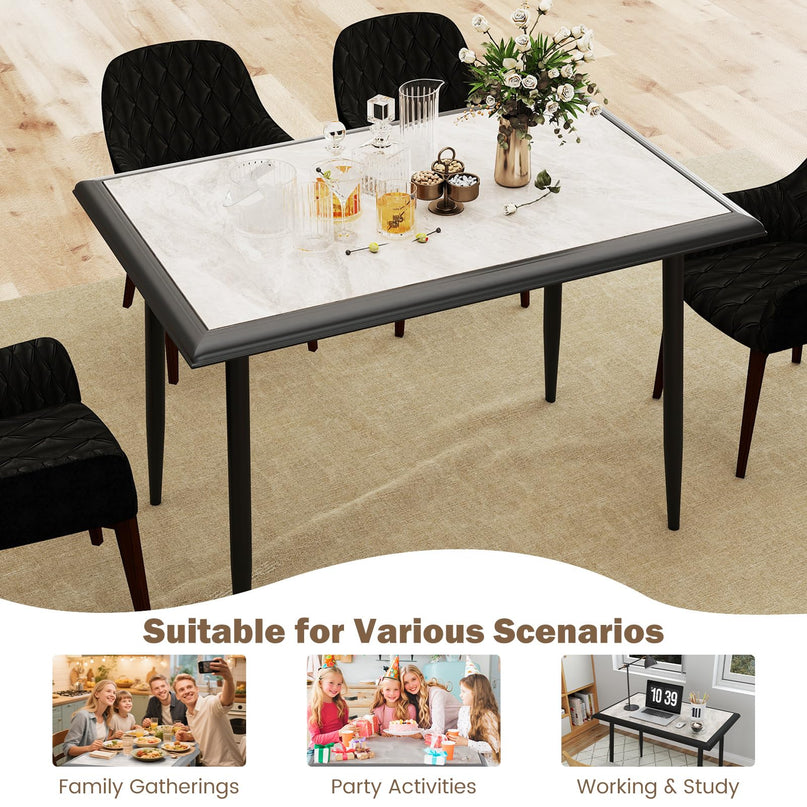 Giantex 44" Dining Table with Food-Grade Sintered Stone Tabletop