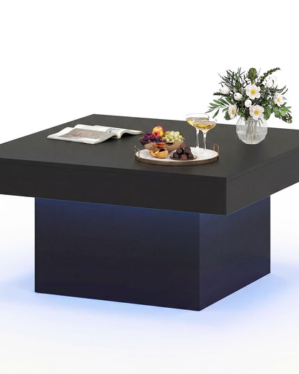 Giantex Table basse carrée à LED avec télécommande
