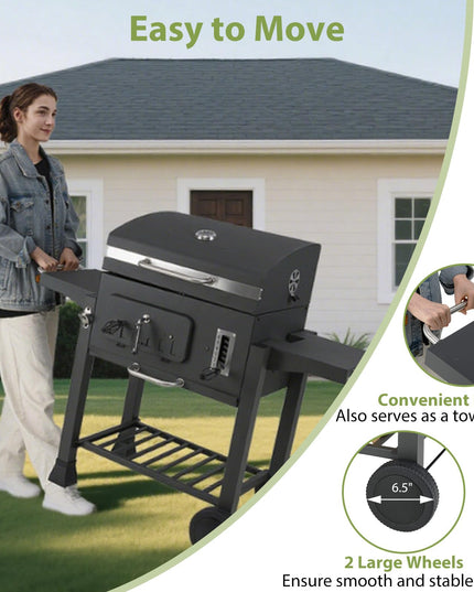 Giantex 24" Charcoal BBQ Grill with Adjustable Charcoal Tray