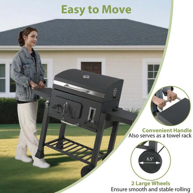 Giantex 24" Charcoal BBQ Grill with Adjustable Charcoal Tray