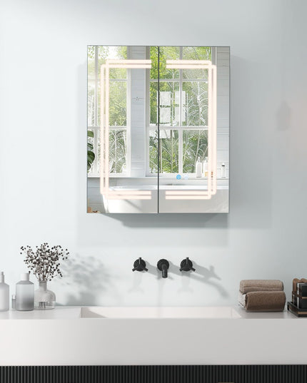 Giantex  LED Lighted Bathroom Mirror Cabinet with 3 Light Colors
