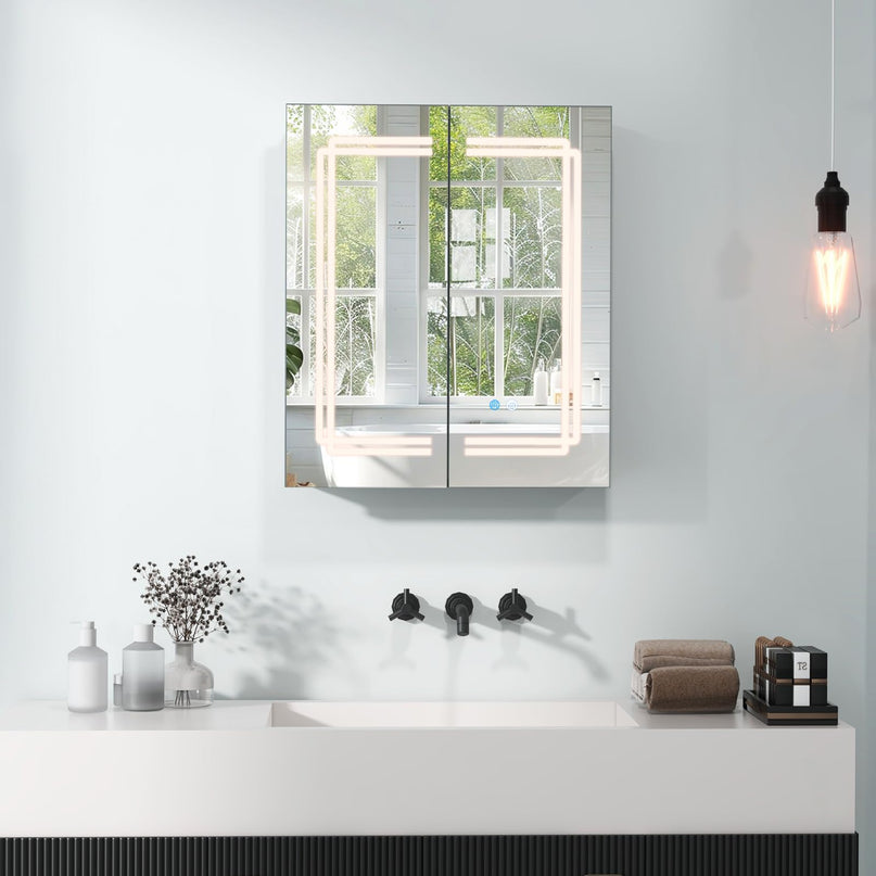 Giantex  LED Lighted Bathroom Mirror Cabinet with 3 Light Colors