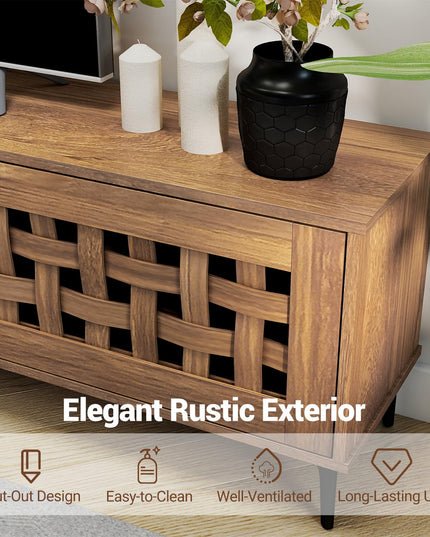 Grand meuble TV Giantex avec rangement | Meuble TV moderne pour téléviseur de 60 à 80 pouces