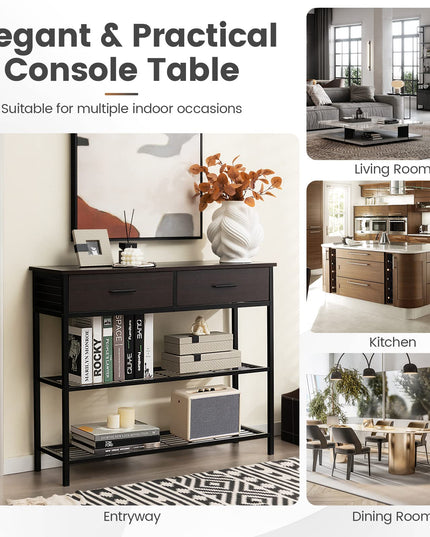 Giantex 39.5” Console Table with Storage Drawer - Entryway Table with 2 Drawers