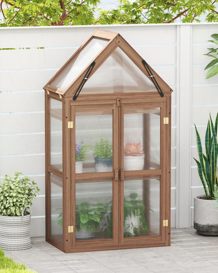 Giantex Garden Cold Frame  Mini Greenhouse Storage Shelves