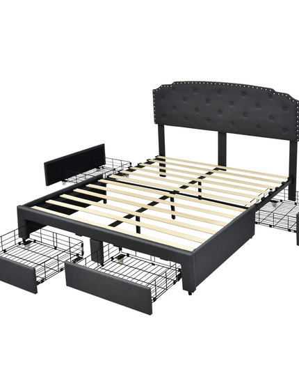 Giantex Upholstered Platform Bed Frame