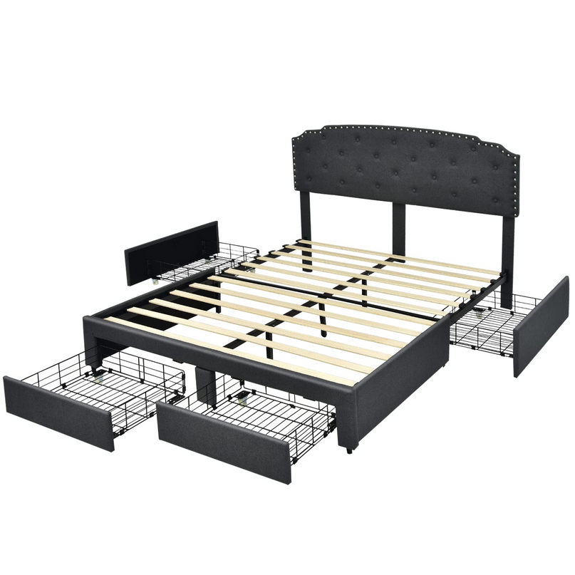 Giantex Upholstered Platform Bed Frame