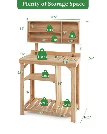 Giantex Potting Bench, Garden Potting Table with Storage Shelf