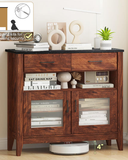 Giantex Sideboard Buffet Cabinet, Coffee Bar Cabinet with 2 Drawers