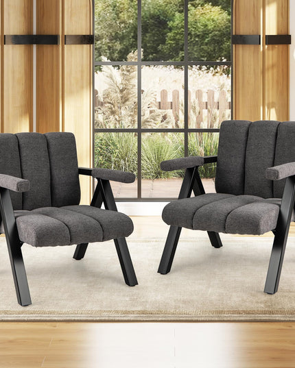 Giantex Mid-Century Modern Accent Chair Comfy Oversized Reading Chair