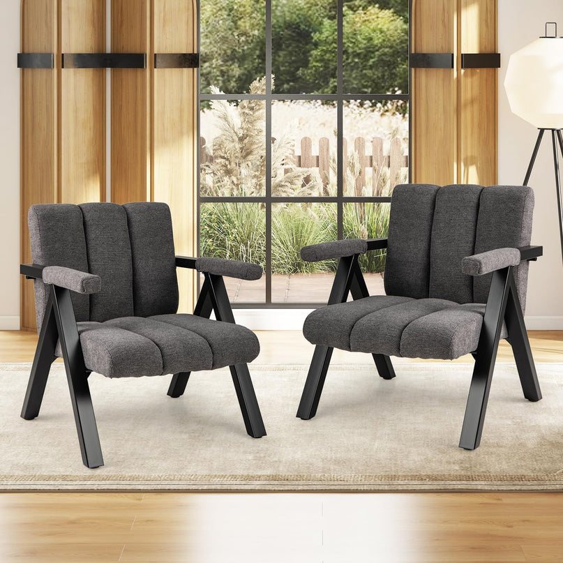 Giantex Mid-Century Modern Accent Chair Comfy Oversized Reading Chair
