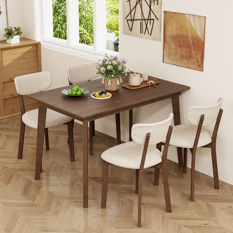 Giantex Table de Salle à Manger 48 Pouces pour 4 Personnes Table de Cuisine Rectangulaire en Bois