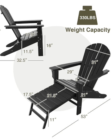 Giantex Adirondack Chair Weather Resistant HDPE Outdoor Fire Pit Chairs