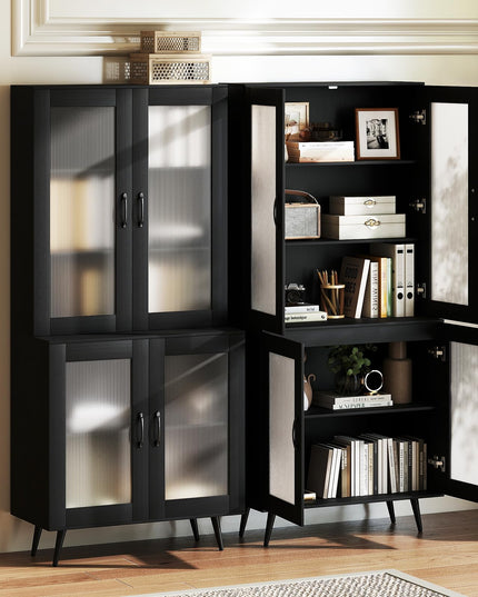 Giantex Kitchen Pantry Cabine with 4 Transparent Doors