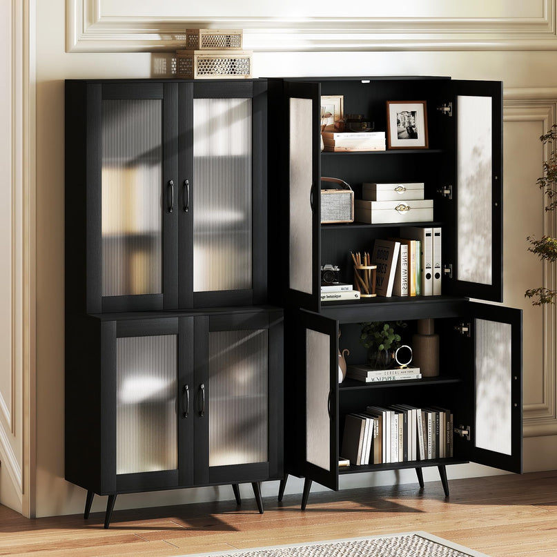 Giantex Kitchen Pantry Cabine with 4 Transparent Doors