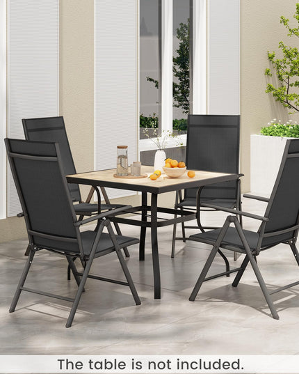 Giantex Folding Patio Chairs, High Back Outdoor Chairs with 7-Level Adjustable High Backrest