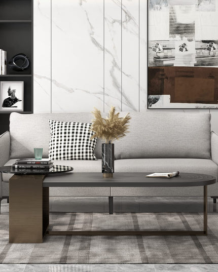 Giantex Upholstered Sofa Couch, 76" Modern Grey Loveseat