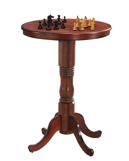 Giantex Table 30" D X 41.5" H Wooden Round Pub Pedestal Side Table W/Chessboard