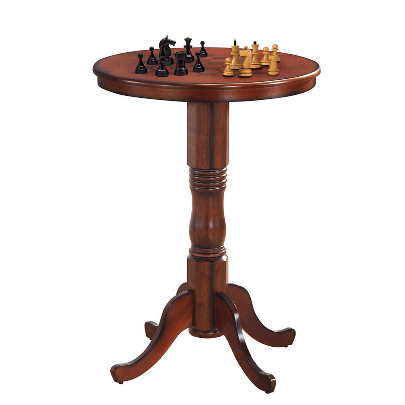 Giantex Table 30" D X 41.5" H Wooden Round Pub Pedestal Side Table W/Chessboard