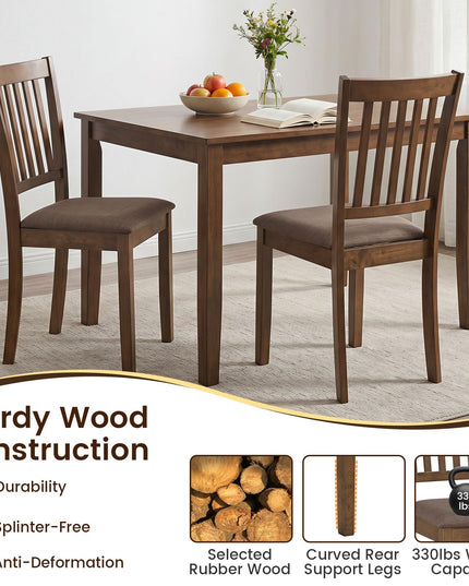 Giantex Wood Slat-Back Design Kitchen Chairs (2/4)