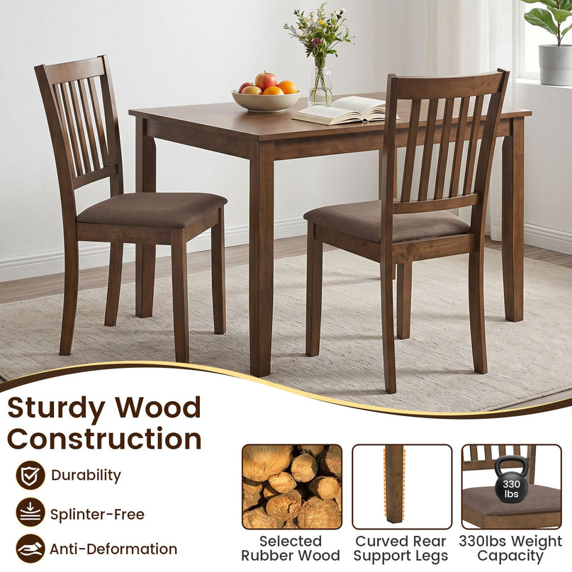 Giantex Wood Slat-Back Design Kitchen Chairs (2/4)