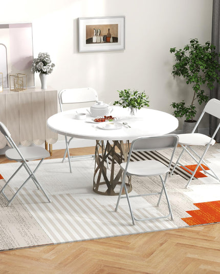 Giantex Folding Chair with Plastic Seat & Back, Heavy-Duty Metal Frame