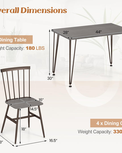 Giantex Dining Table Set for 4, Dining Set with Kitchen Table, Dining Chairs