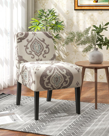 Giantex Armless Accent Chair Set of 1/2/4, Upholstered Living Room Chair with Rubber Wood Legs