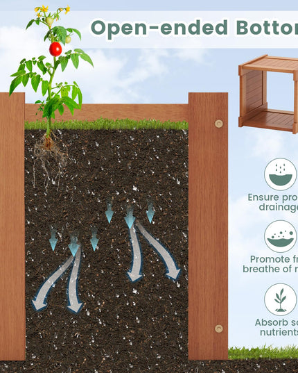 Banc d'extérieur 2-en-1 Giantex avec 2 jardinières surélevées
