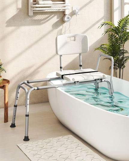 Giantex Sliding Tub Transfer Bench for Bathtub with Adjustable Height